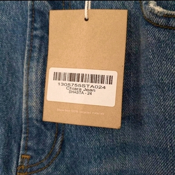 Reformation Chiara Ankle Ties Straight Leg High Rise Jean in Shasta NWT - Picture 5 of 11